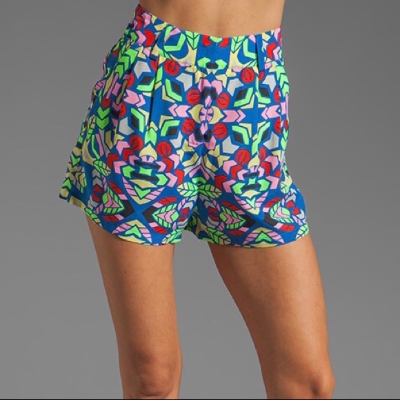 Mara Hoffman Pants - Mara Hoffman High Waisted Shorts in Aloha Sky